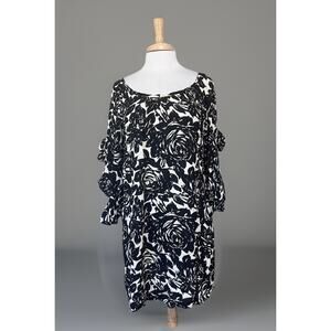 Uncle Frank Dress Large Sheer Tiered Mini Party Ruffle Boho Floral Resortwear